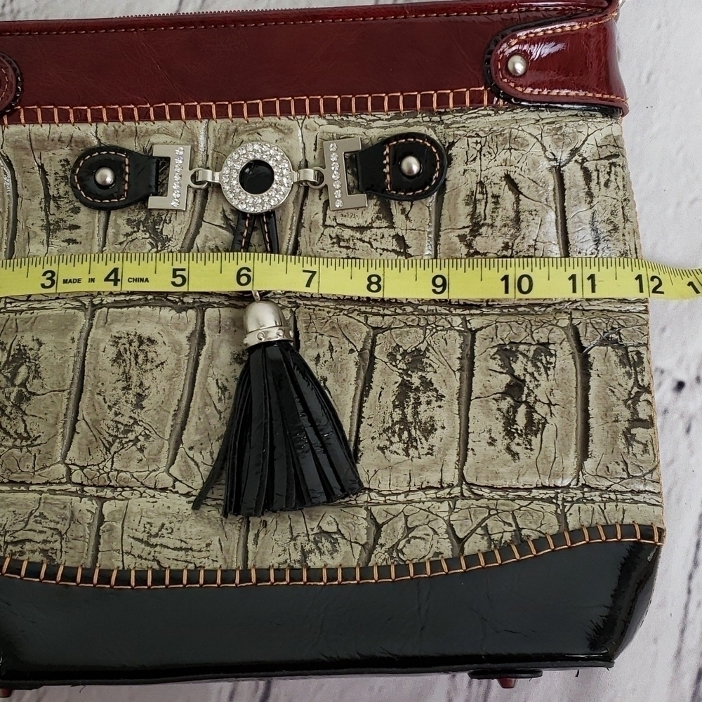 Vintage MC Faux Leather Croc Embossed Shoulder Crossbody Bag Unused EUC - Picture 11 of 15
